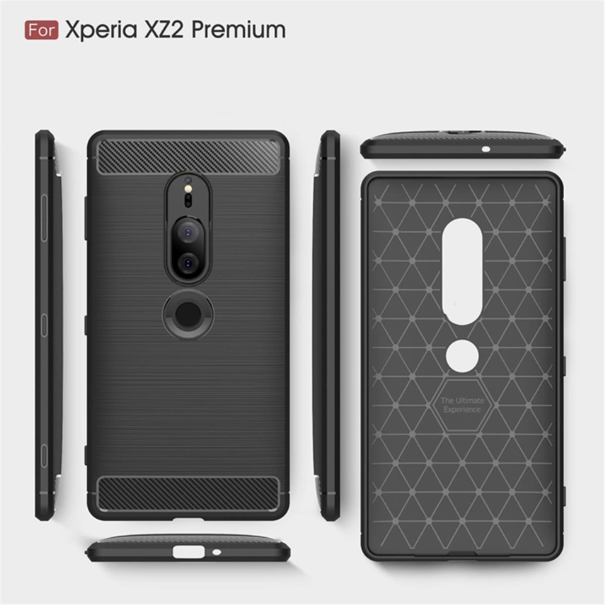 COVERKINGZ Sony, im schwarz XZ2 Look, Handycase Premium, Backcover, Carbon