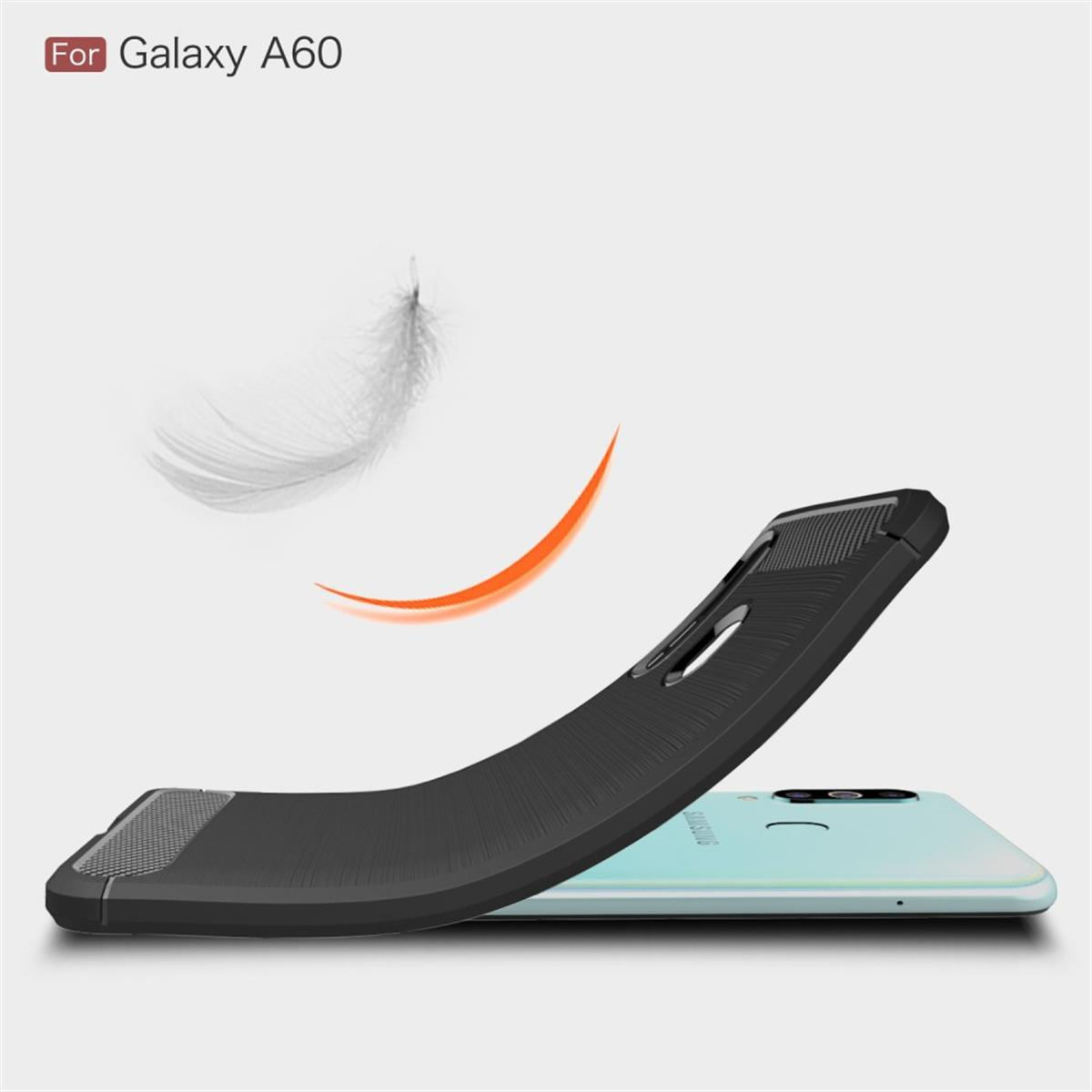 COVERKINGZ Handycase im Galaxy Backcover, Carbon A60, Samsung, schwarz Look