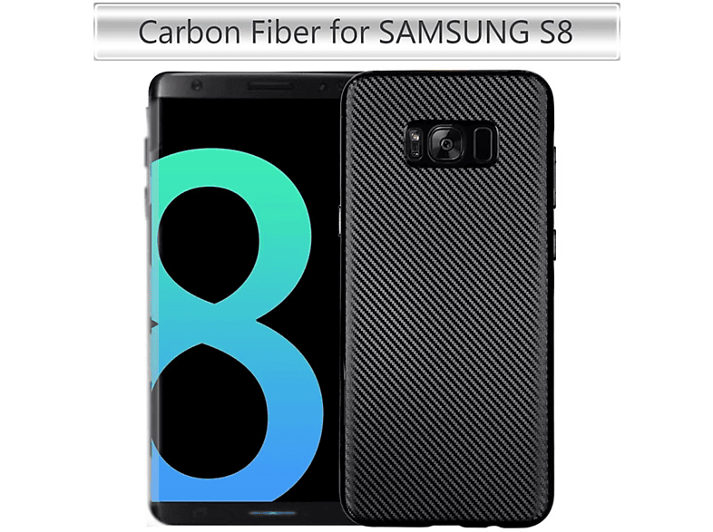 COVERKINGZ Handycase im Carbon Look, Backcover, Samsung, Galaxy S8, schwarz