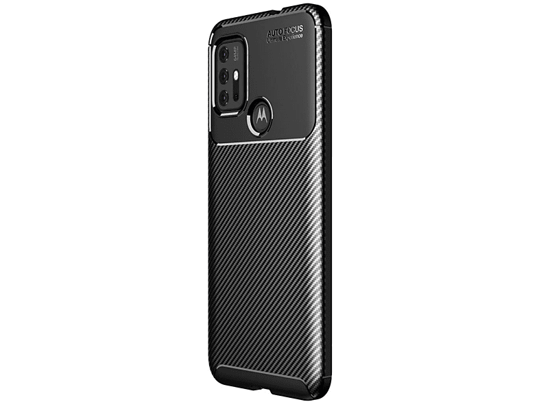 COVERKINGZ Handycase Moto G30, schwarz im Look, Carbon Backcover, Motorola