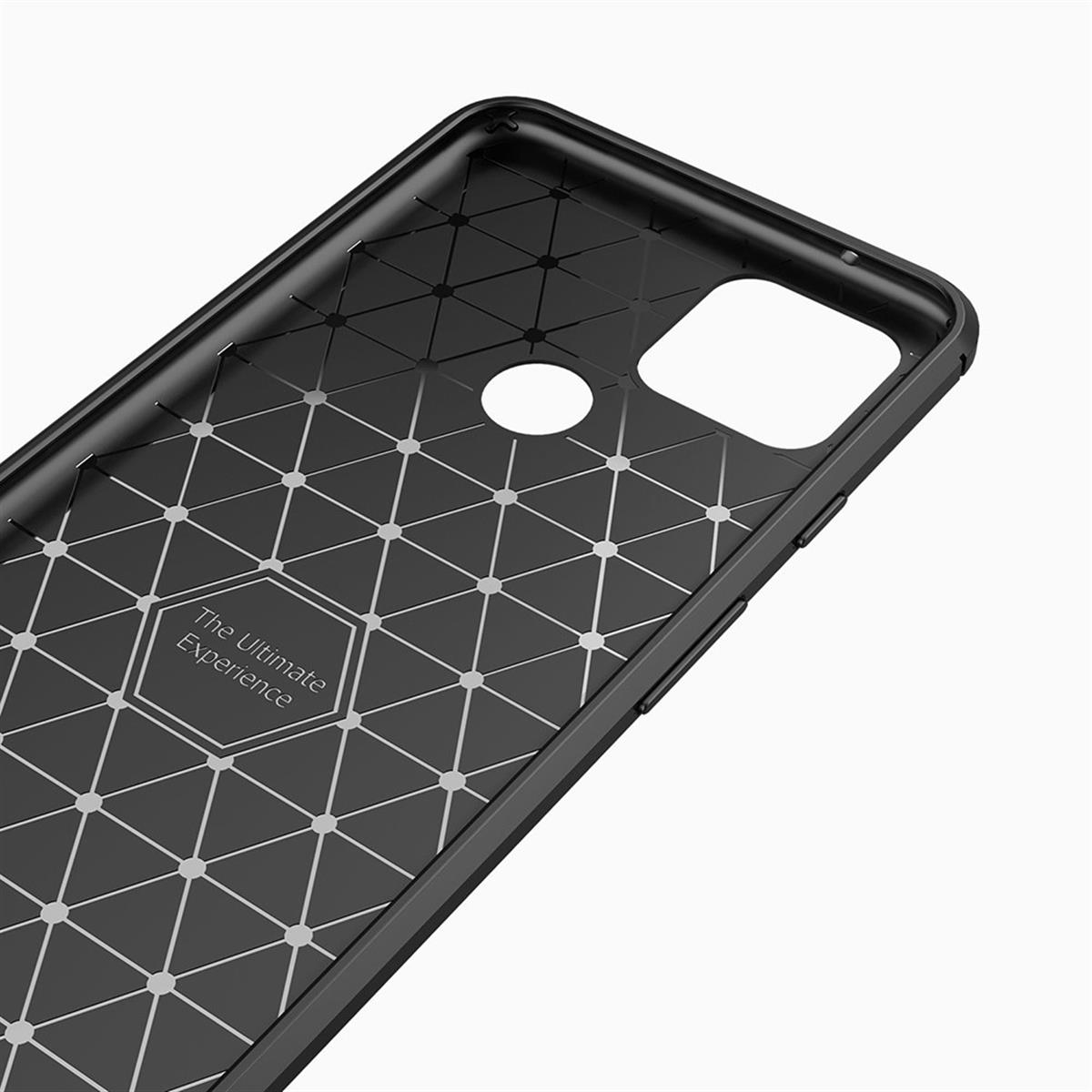 Schwarze Handyhülle innen mit geometrischem Muster und Text "The Ultimate Experience".