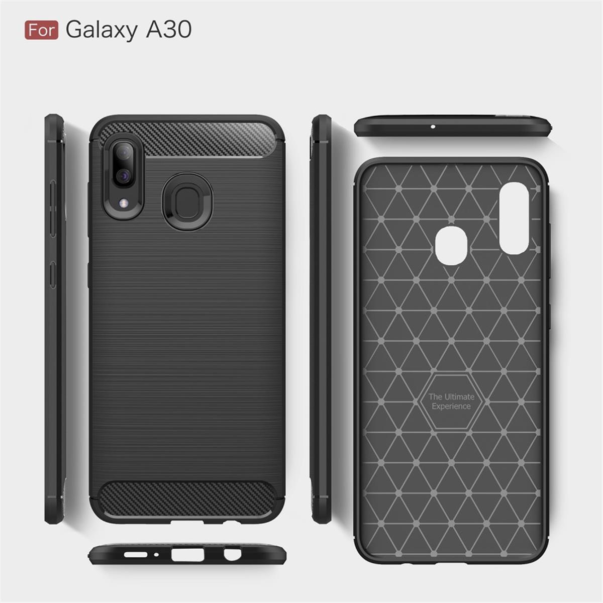 schwarz Backcover, Look, Samsung, im Carbon COVERKINGZ Galaxy A30, Handycase