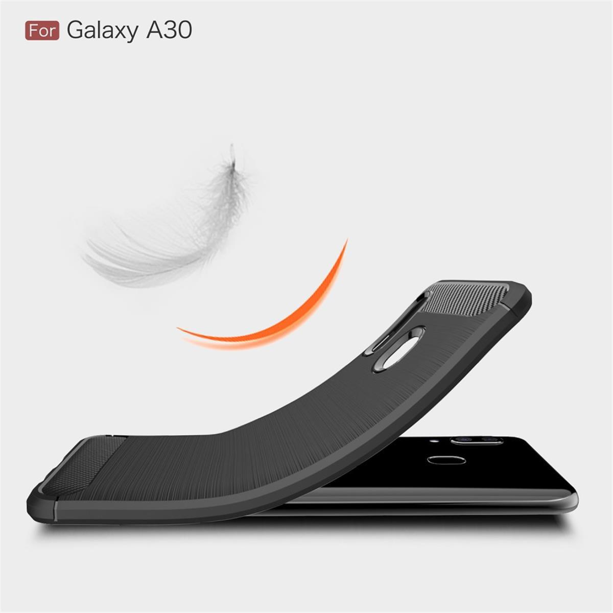schwarz Backcover, Look, Samsung, im Carbon COVERKINGZ Galaxy A30, Handycase