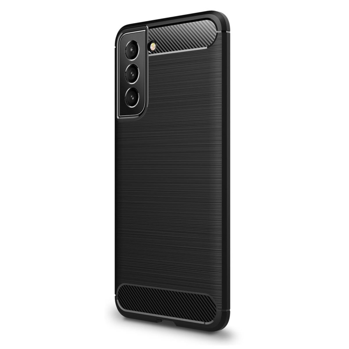 COVERKINGZ Handycase im Carbon Look, Galaxy Samsung, S21 Backcover, schwarz FE