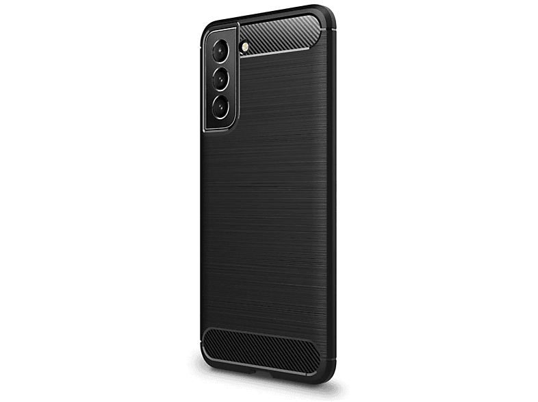 Backcover, Look, schwarz Handycase Carbon Galaxy FE, S21 Samsung, COVERKINGZ im
