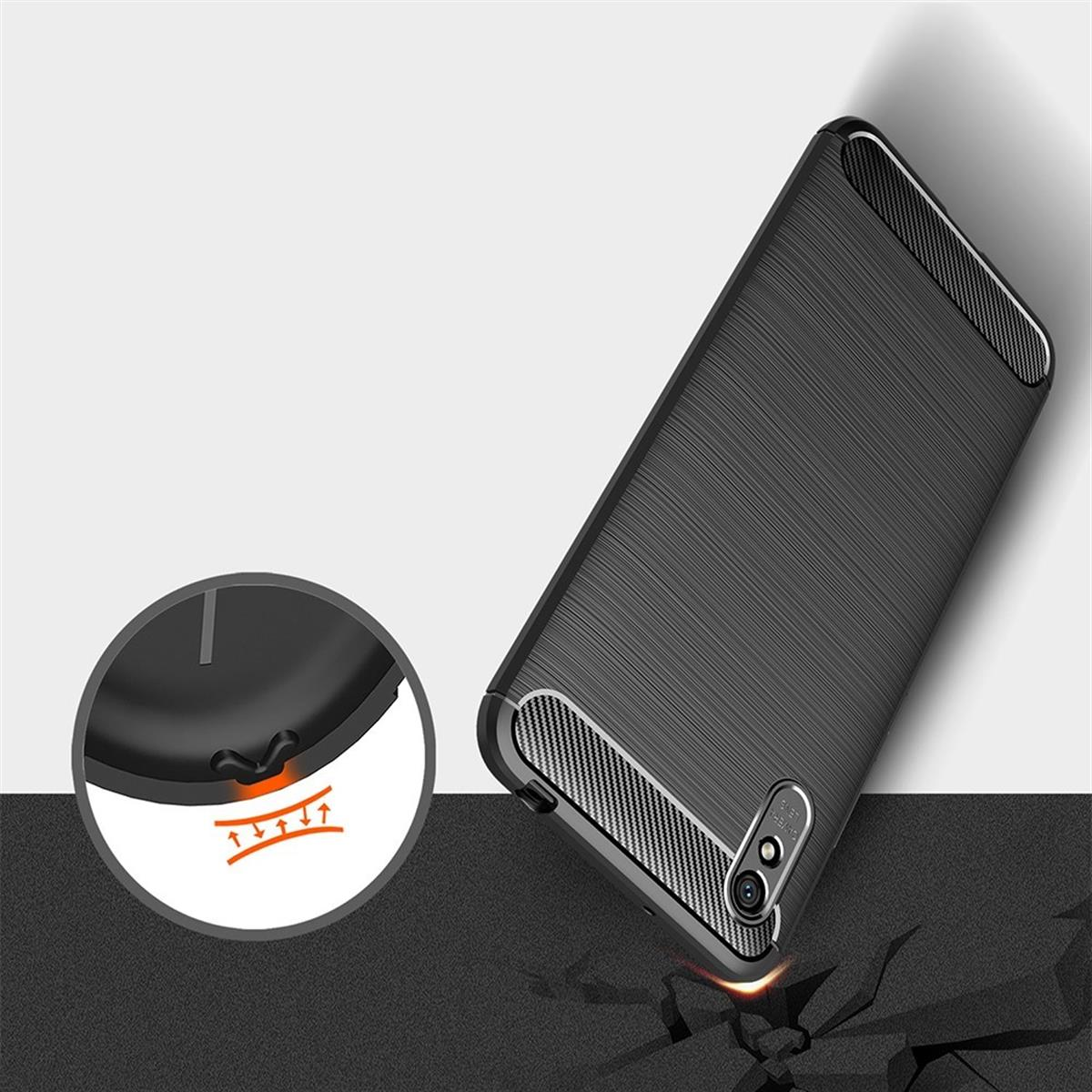 COVERKINGZ Handycase im Carbon Look, Backcover, 9A, Xiaomi, schwarz Redmi