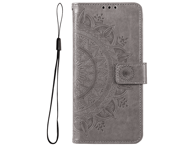 COVERKINGZ Klapphülle mit Grau A73 Mandala 5G, Muster, Galaxy Bookcover, Samsung