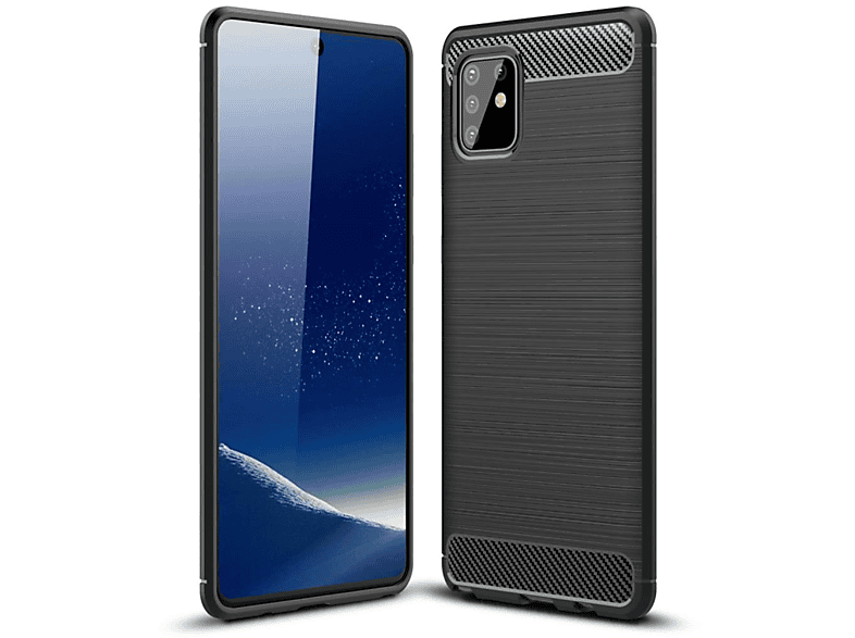COVERKINGZ Handycase im Carbon Look, Backcover, Samsung, Galaxy Note10 Lite, schwarz