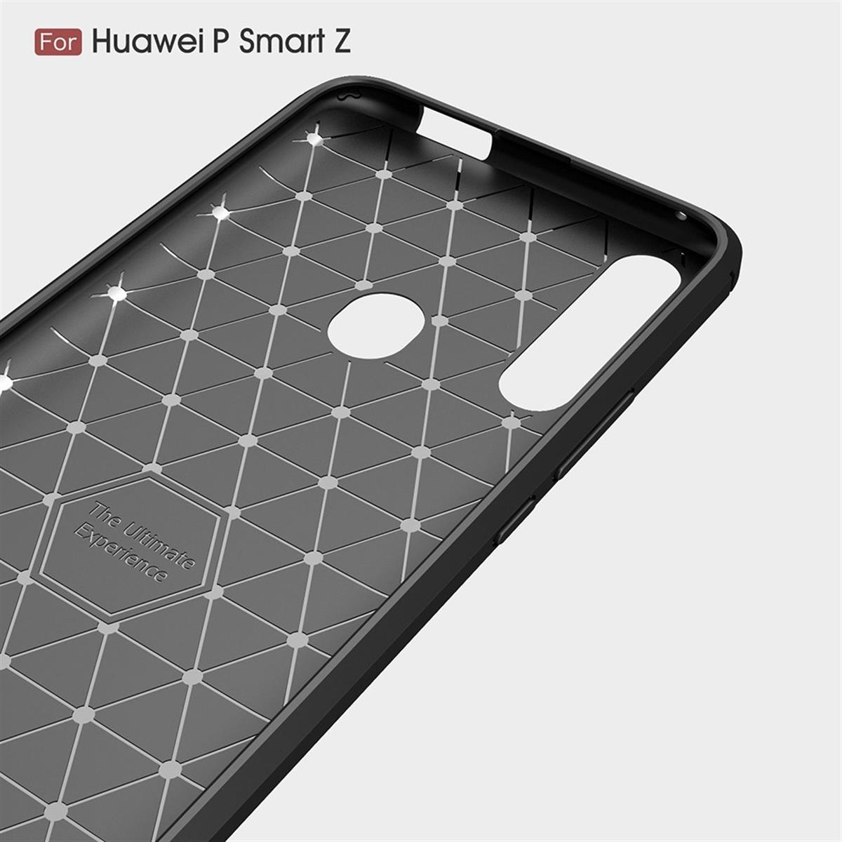 P Carbon Smart Huawei, Z, COVERKINGZ schwarz Handycase im Look, Backcover,