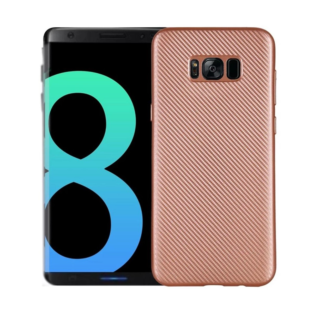 Handycase Samsung, Look, im Roségold COVERKINGZ Galaxy Backcover, Carbon Plus, S8