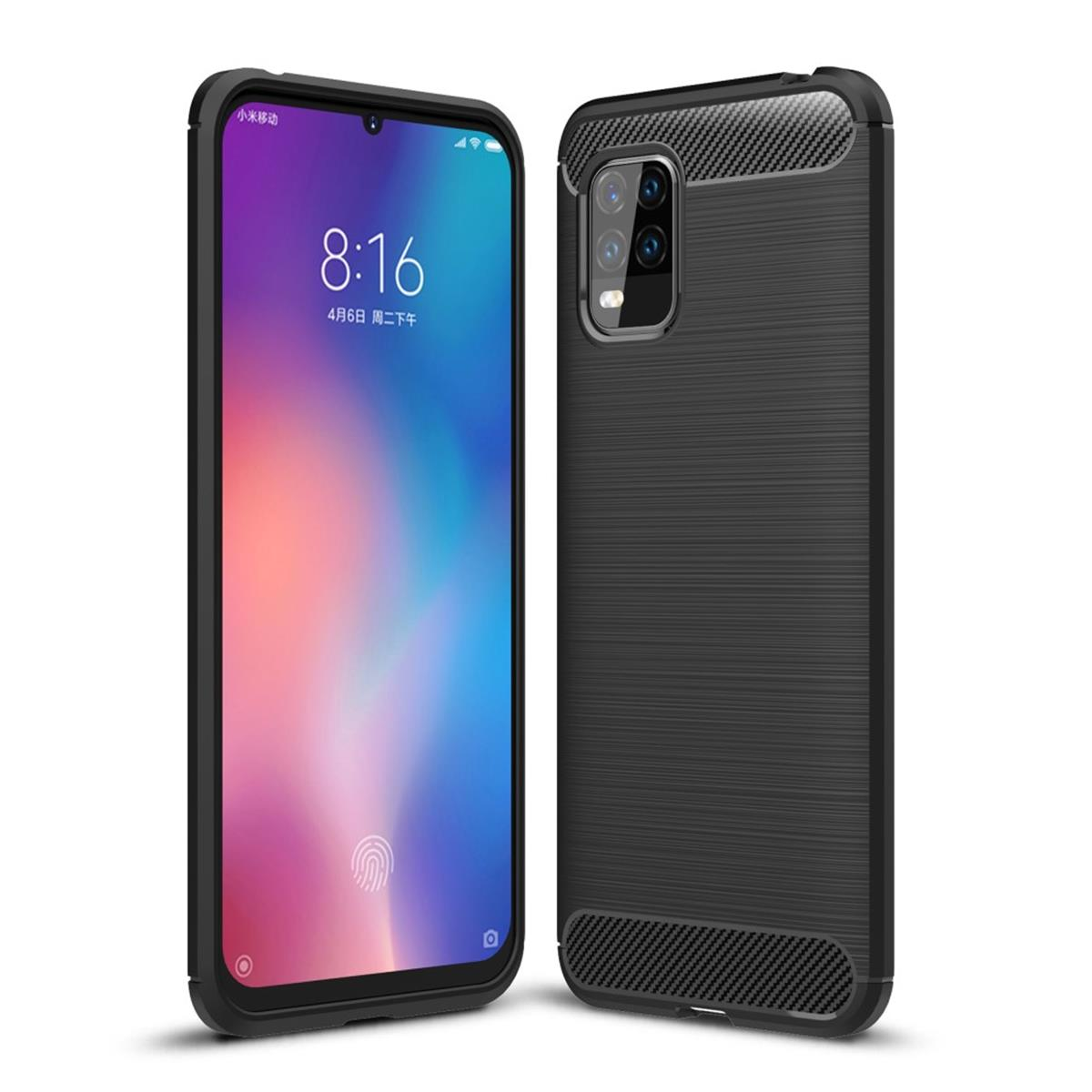 schwarz im Mi Look, Backcover, 10 COVERKINGZ Xiaomi, Lite, Carbon Handycase