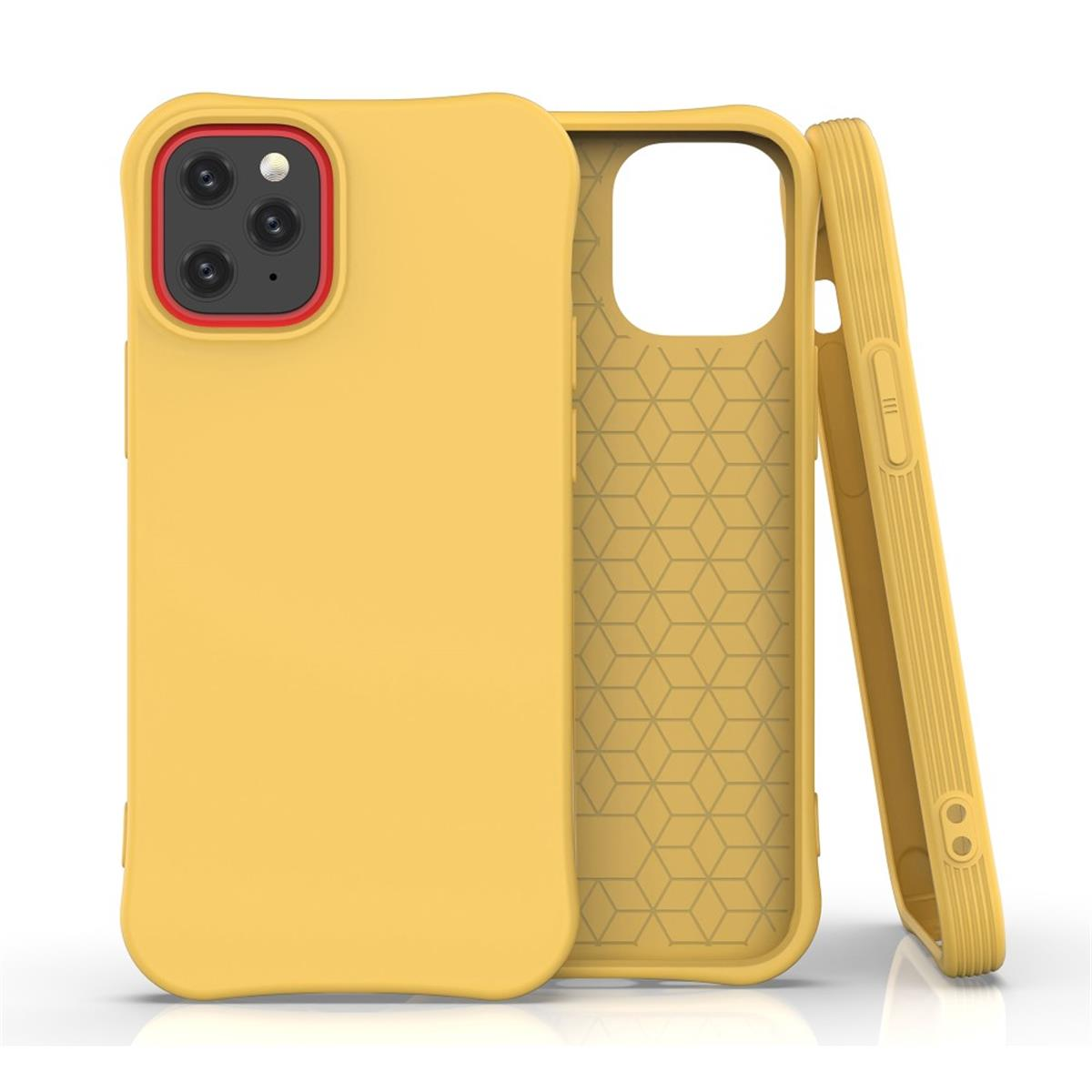 Backcover, iPhone Handycase Gelb 12 aus Silikon, COVERKINGZ Mini, Apple,