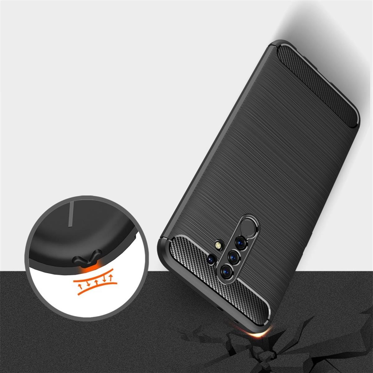 COVERKINGZ Handycase im Carbon Redmi Look, Backcover, 9, Xiaomi, schwarz