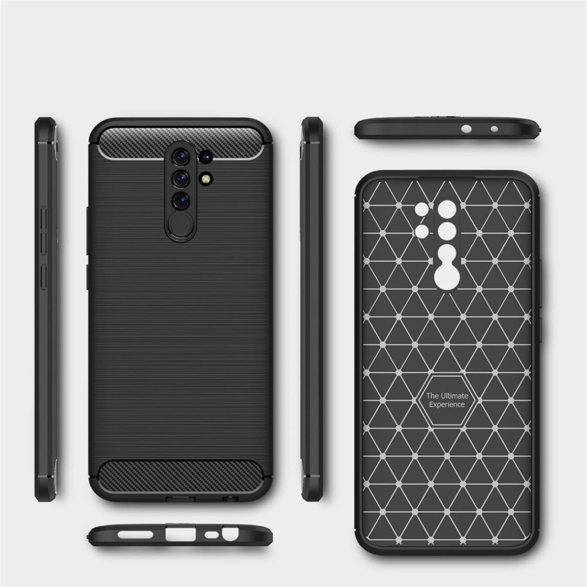 Xiaomi, Redmi COVERKINGZ Carbon schwarz Look, im Handycase 9, Backcover,