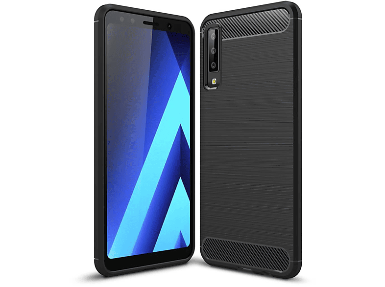 COVERKINGZ Handycase im Carbon Look, Backcover, Samsung, Galaxy A7 2018, schwarz