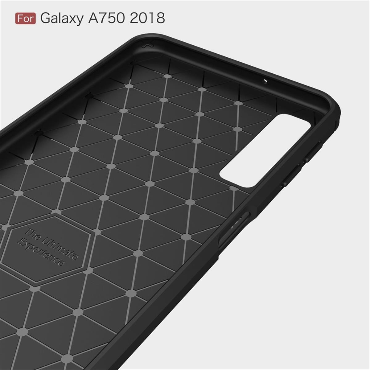 Samsung, Handycase schwarz Backcover, Look, Carbon COVERKINGZ 2018, Galaxy im A7