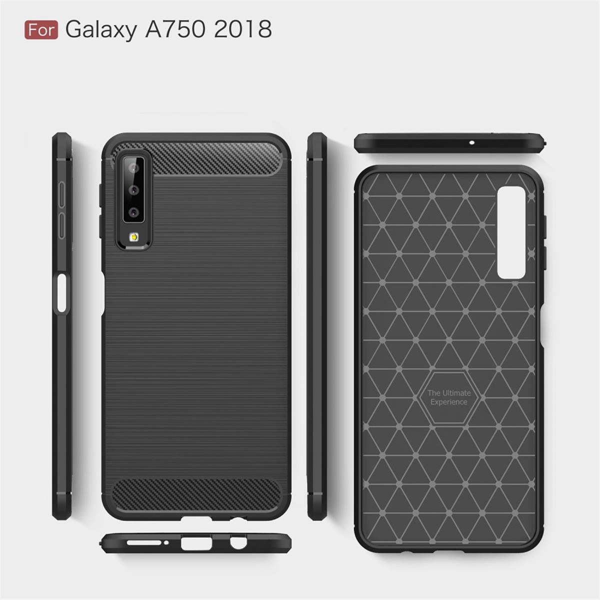 Samsung, Handycase schwarz Backcover, Look, Carbon COVERKINGZ 2018, Galaxy im A7