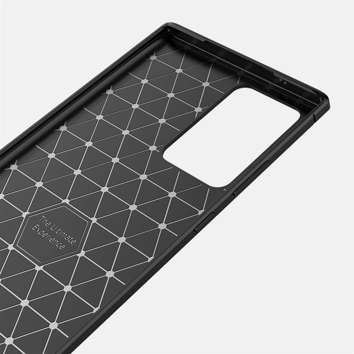Backcover, Note20 Look, COVERKINGZ Samsung, Carbon im Galaxy Handycase schwarz Ultra,