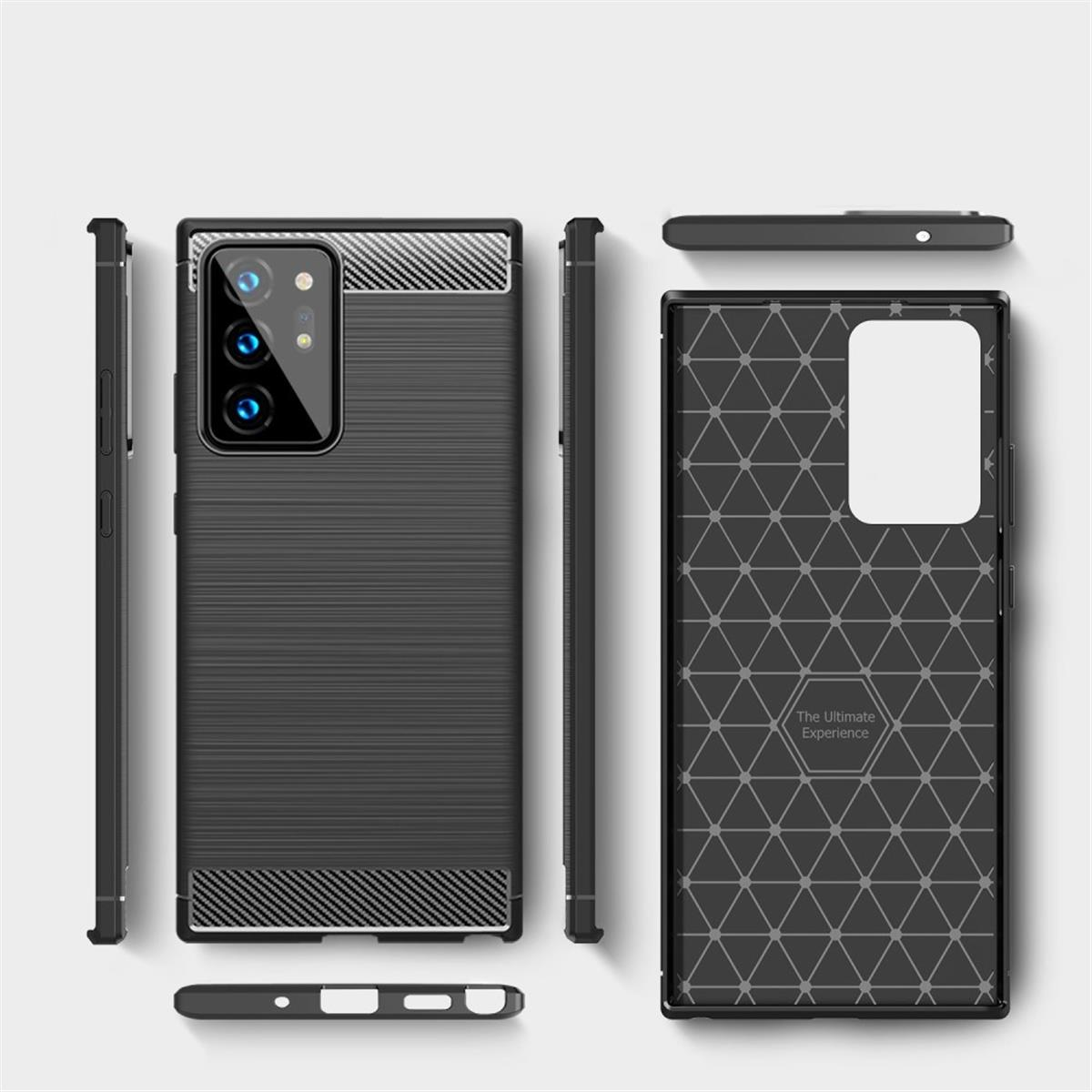 COVERKINGZ Handycase im Carbon Look, Ultra, Samsung, Backcover, schwarz Note20 Galaxy