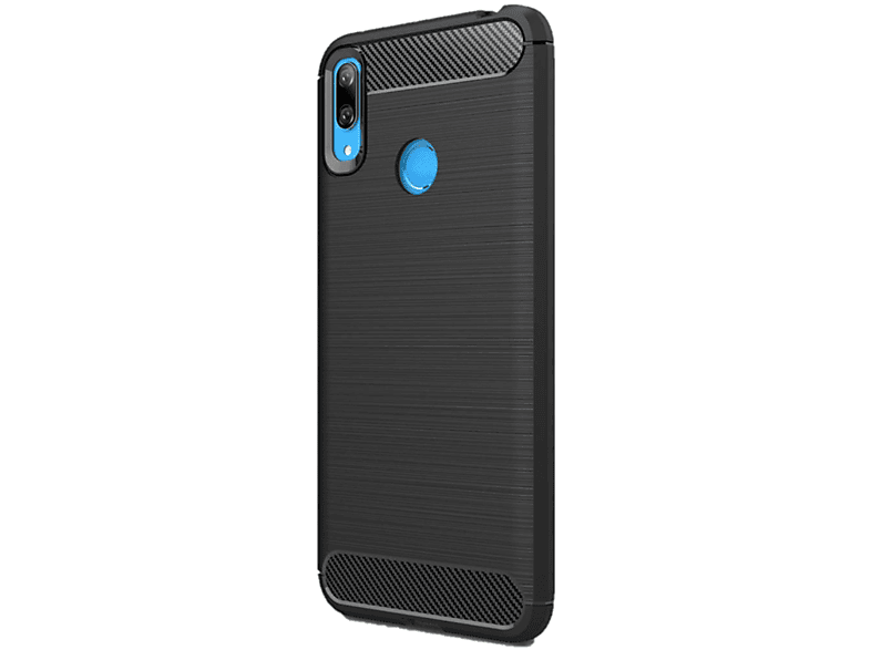 COVERKINGZ Handycase 2019, schwarz Look, Carbon im Huawei, Y7 Backcover