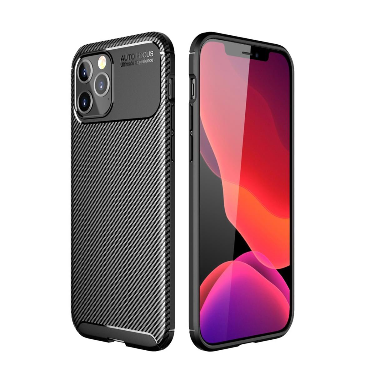 Look, Carbon 12 Max, Pro COVERKINGZ Backcover, iPhone Handycase Apple, schwarz im