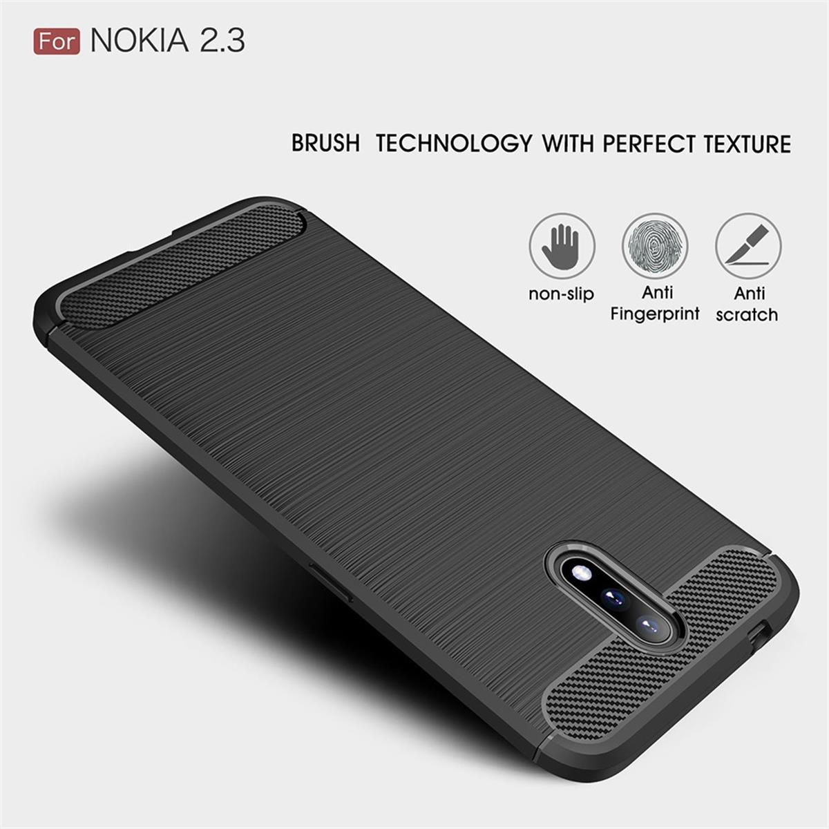 COVERKINGZ Handycase im Carbon 3, Backcover, schwarz 2 Nokia, Punkt Look