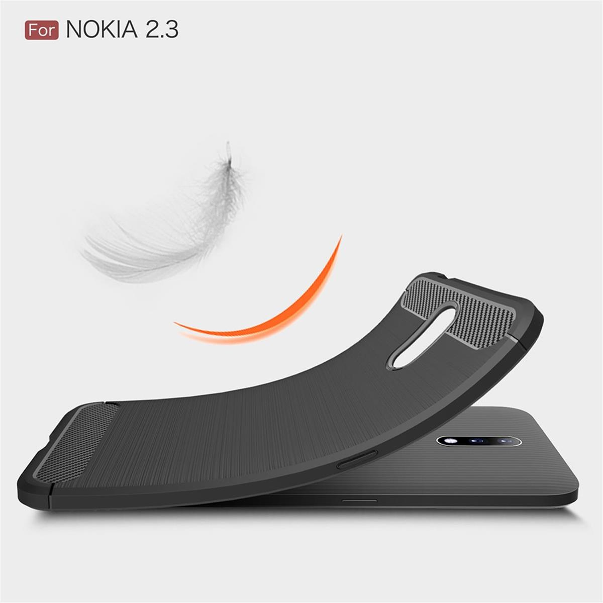 COVERKINGZ Handycase im Carbon 3, Backcover, schwarz 2 Nokia, Punkt Look