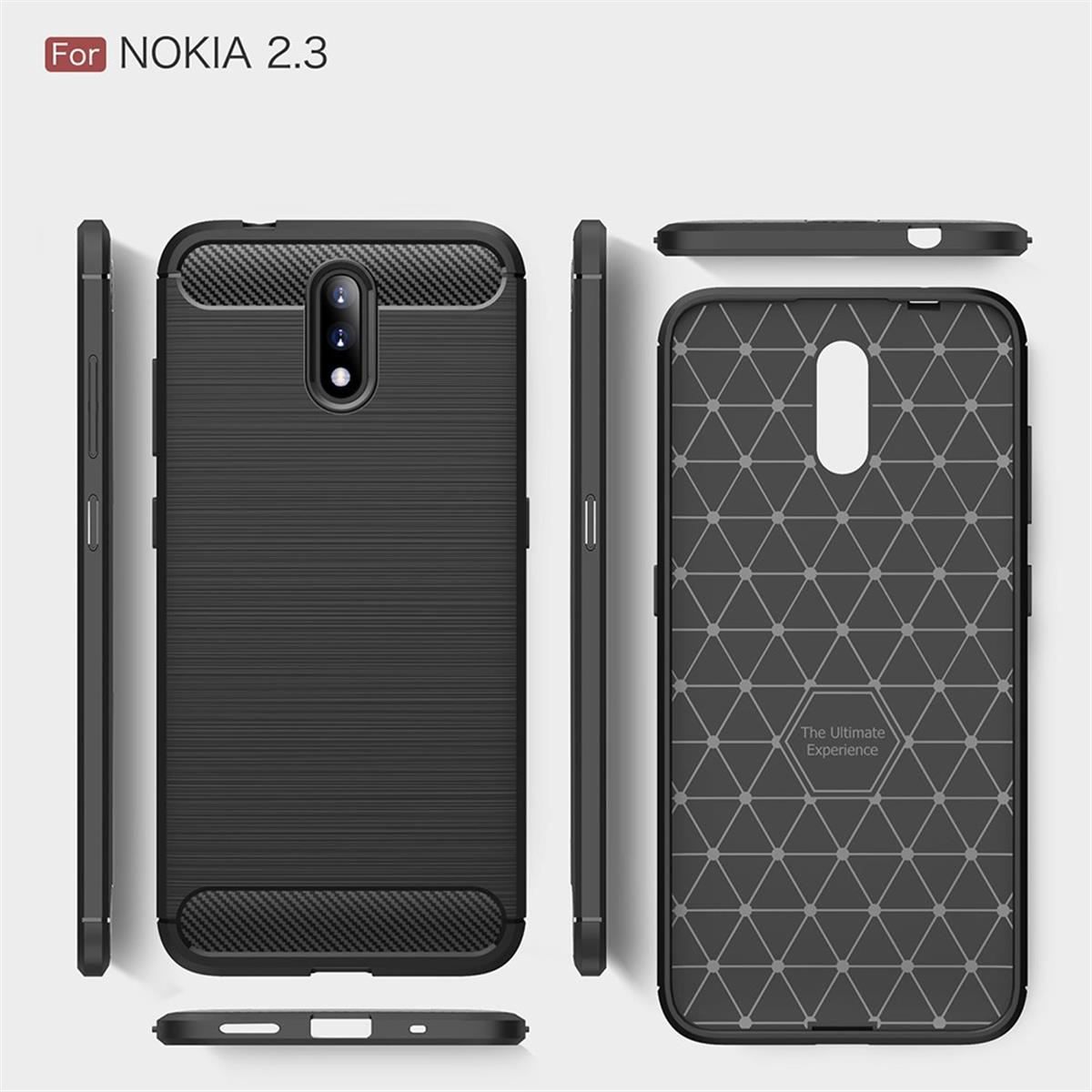 COVERKINGZ Handycase im Carbon 3, Backcover, schwarz 2 Nokia, Punkt Look