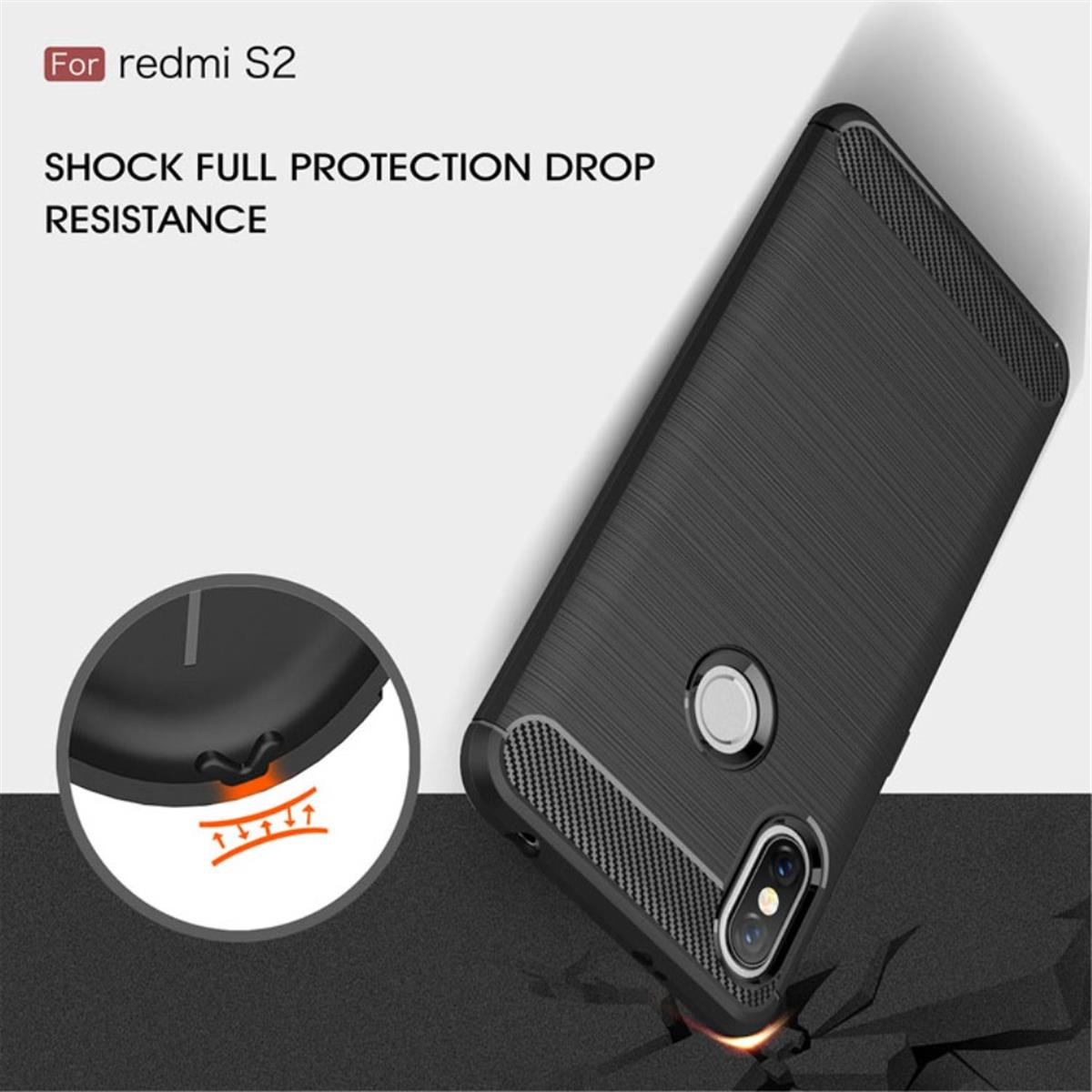 Redmi Look, Handycase COVERKINGZ S2, Backcover, Xiaomi, im Carbon schwarz
