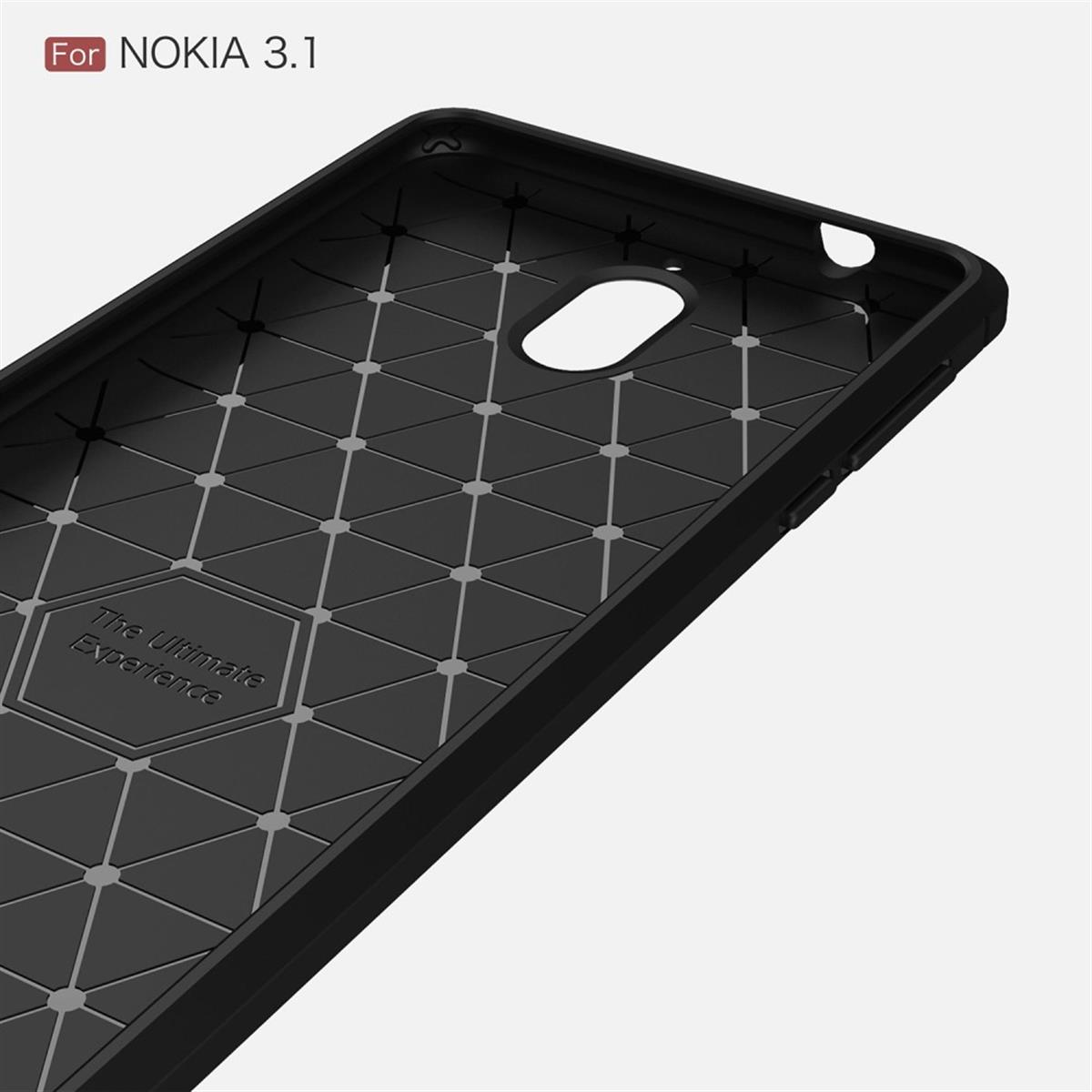 COVERKINGZ Handycase im Carbon Look, Punkt Nokia, 3 Backcover, schwarz 1