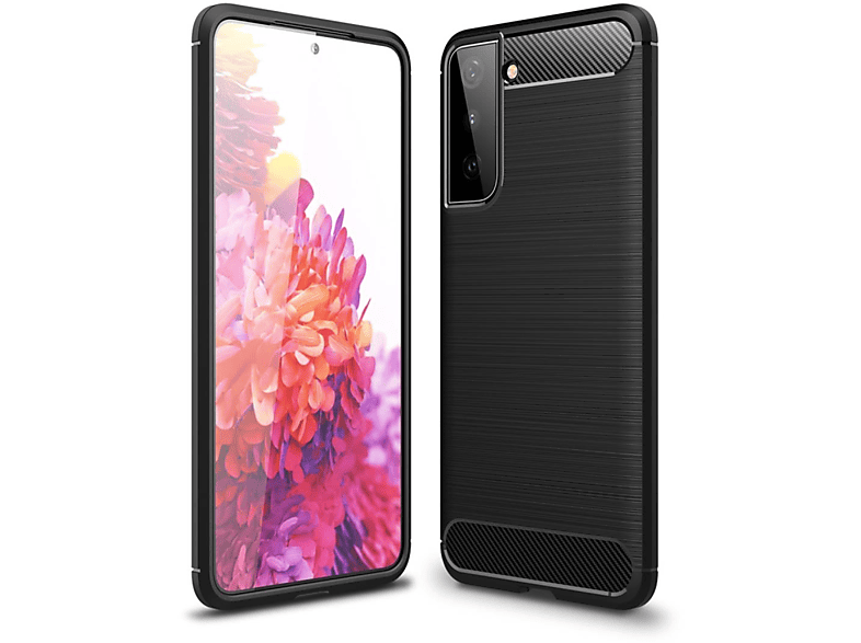 Galaxy Handycase Carbon S21 Plus, schwarz Samsung, COVERKINGZ Backcover, Look, im