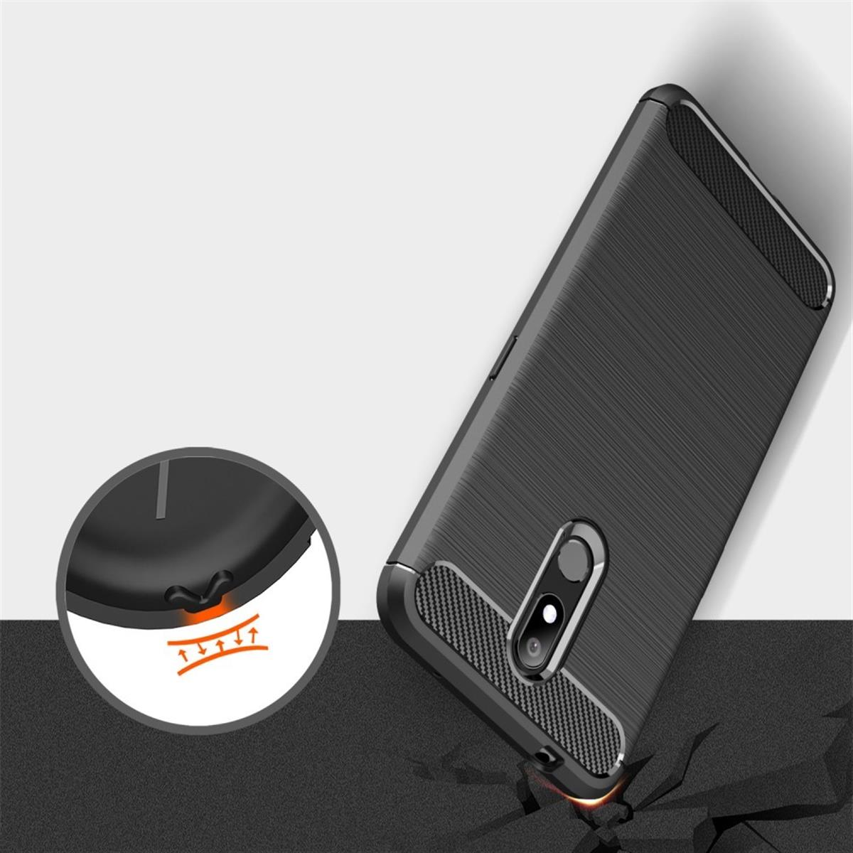 COVERKINGZ Handycase im 2, Carbon Look, Punkt schwarz Backcover, 3 Nokia