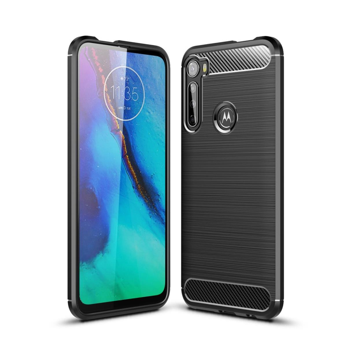 COVERKINGZ Handycase im Carbon Look, Motorola, Plus, Fusion One schwarz Backcover