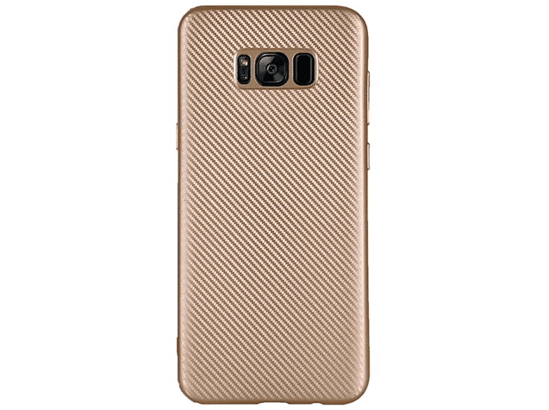 COVERKINGZ Handycase im Look, Backcover, Samsung, Gold S8 Plus, Carbon Galaxy