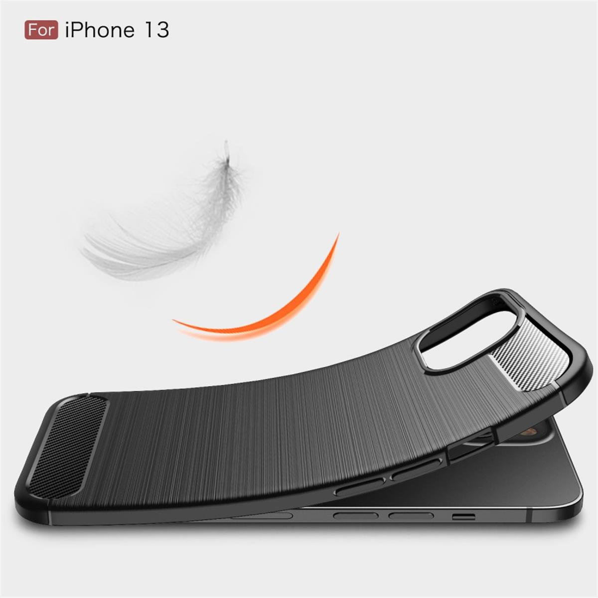 Handycase iPhone Carbon Apple, 13, schwarz Look, im COVERKINGZ Backcover,