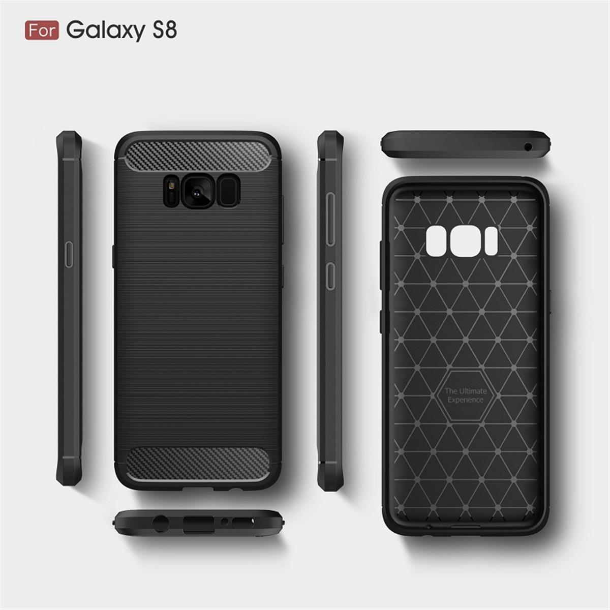 Carbon schwarz Galaxy Handycase im Samsung, Look, COVERKINGZ S8 Backcover, Plus,