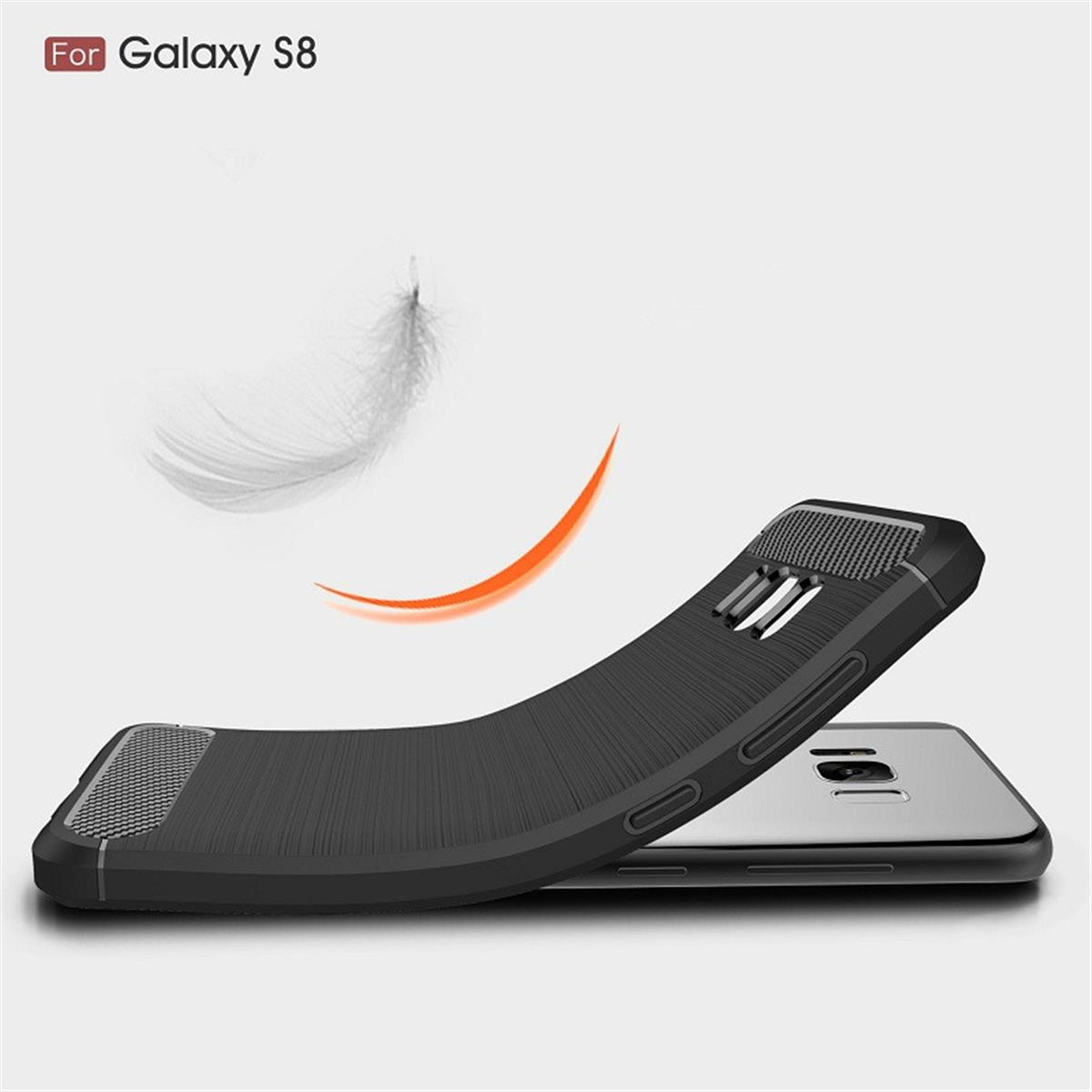 S8 Look, Samsung, Handycase Carbon im COVERKINGZ schwarz Galaxy Backcover, Plus,