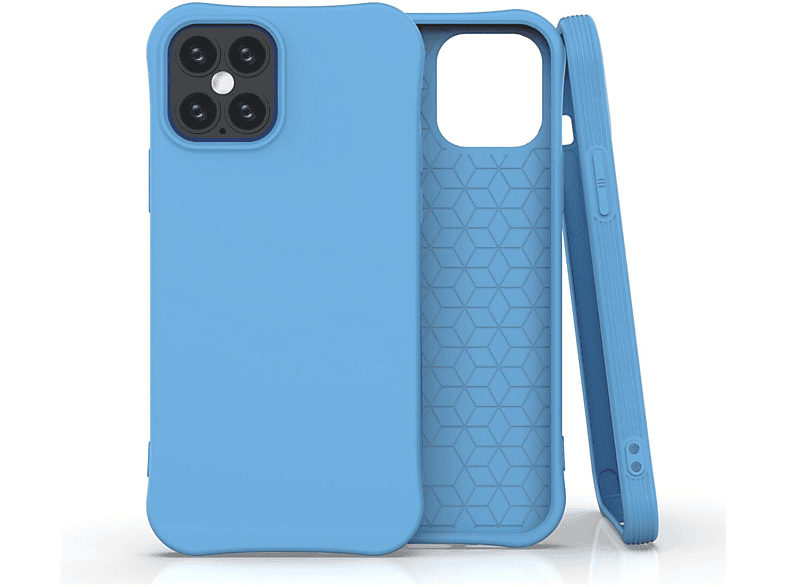 COVERKINGZ Handycase iPhone 12 Silikon, / iPhone Backcover, Apple, Pro, 12 aus Blau