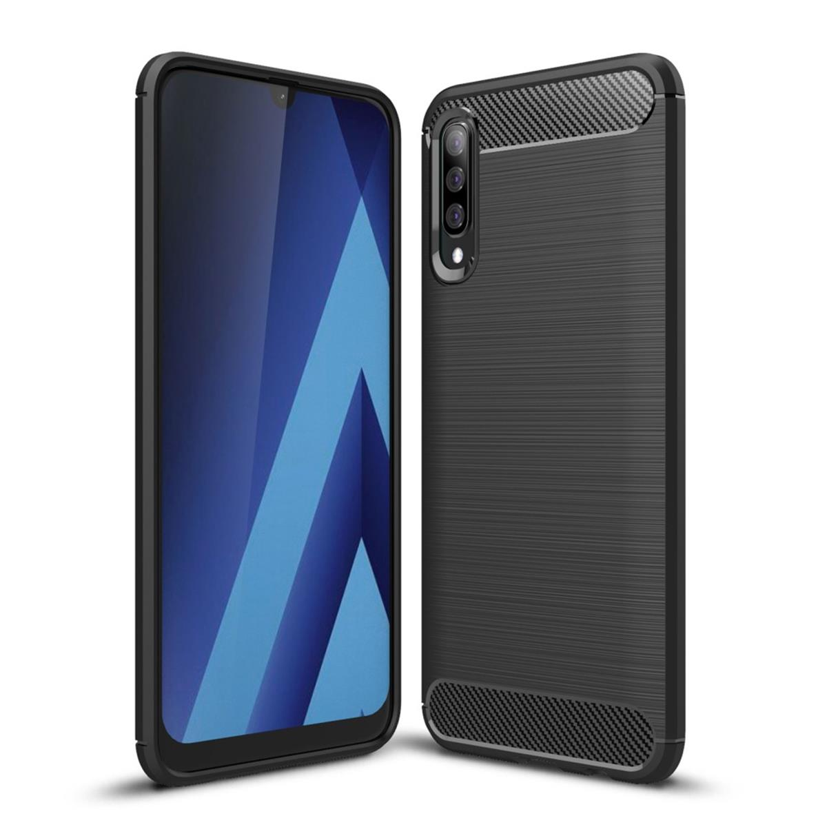 schwarz Galaxy A70, Carbon Samsung, Handycase Look, COVERKINGZ Backcover, im