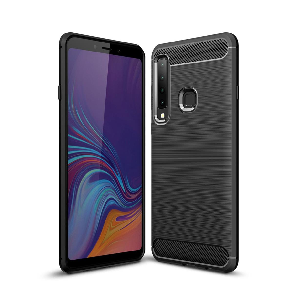 COVERKINGZ Handycase im Carbon Look, schwarz 2018, A9 Galaxy Samsung, Backcover