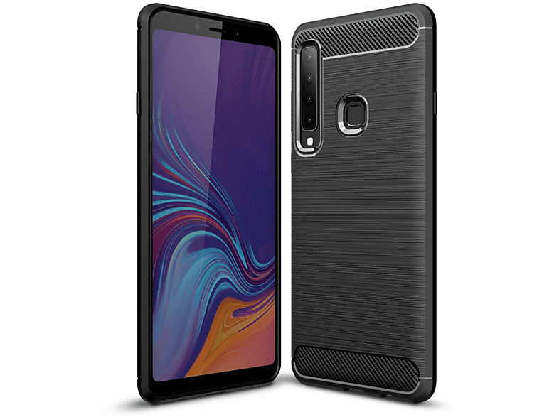COVERKINGZ Handycase im Carbon Look, Backcover, Samsung, Galaxy A9 2018, schwarz