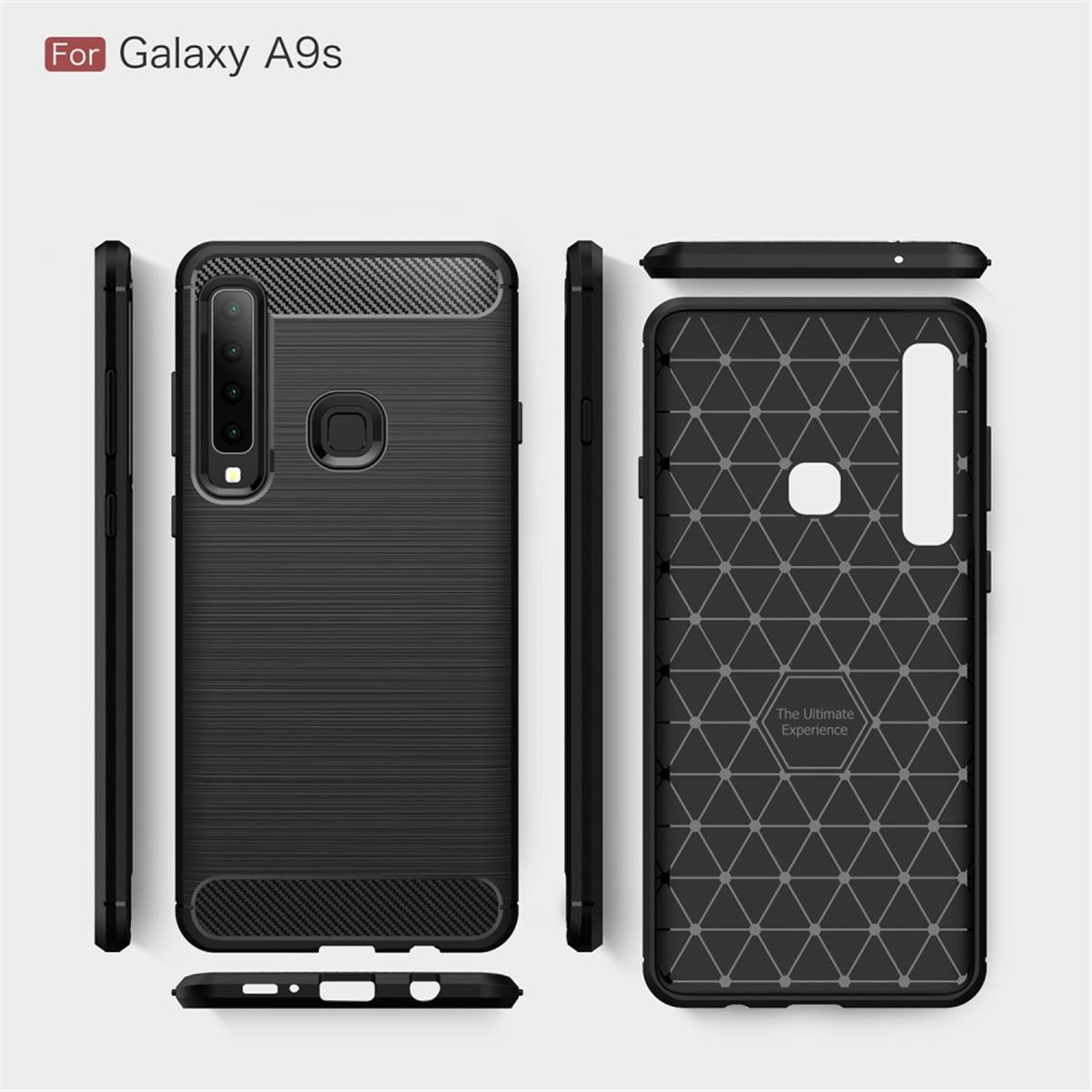 COVERKINGZ Handycase im Carbon Look, schwarz 2018, A9 Galaxy Samsung, Backcover