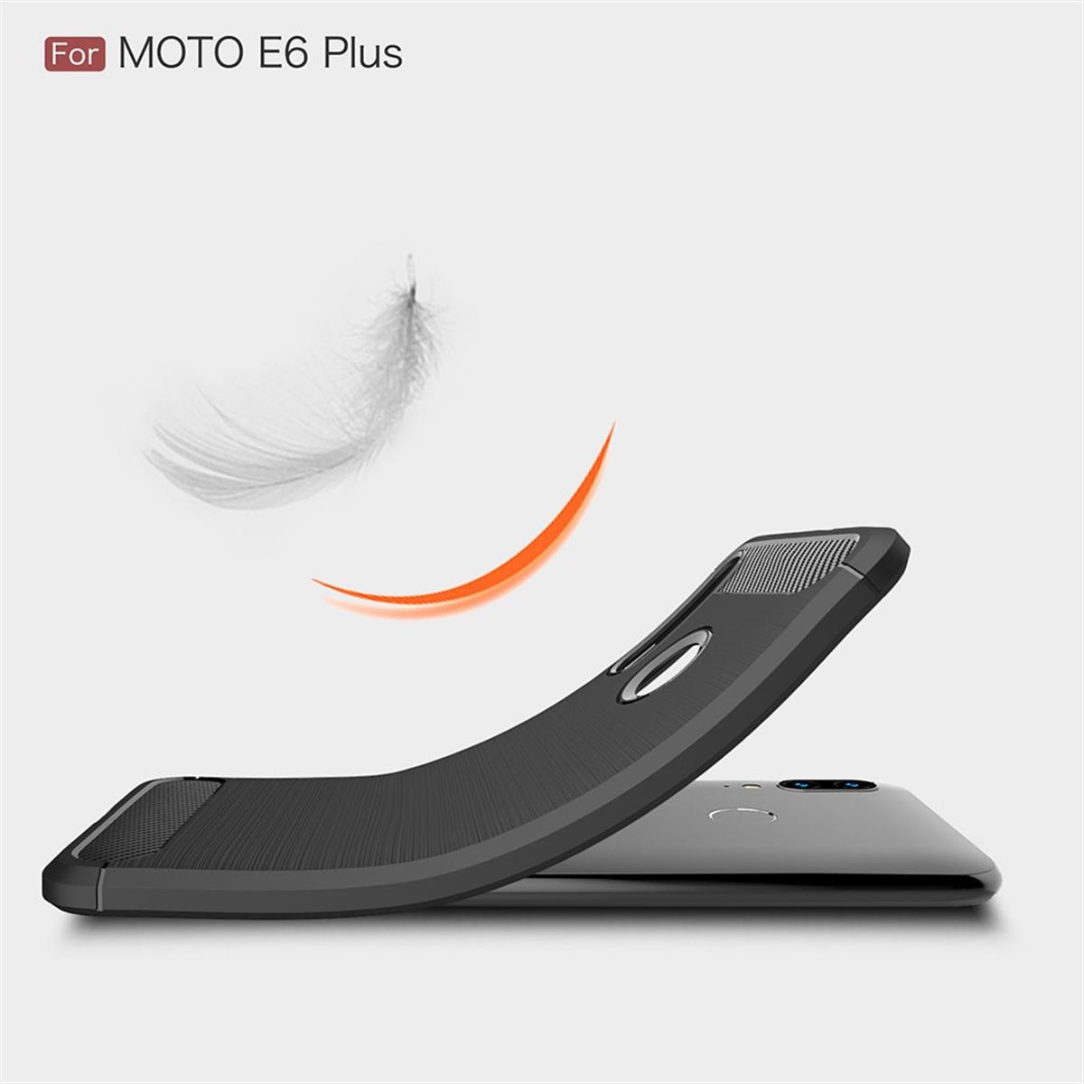 COVERKINGZ Handycase schwarz Plus, im E6 Look, Carbon Backcover, Moto Motorola