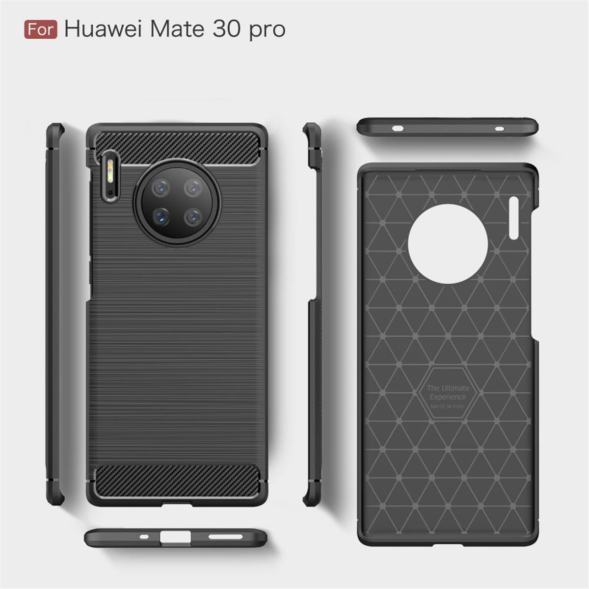 Backcover, Carbon 30 Handycase im Huawei, COVERKINGZ Pro, Mate Look, schwarz