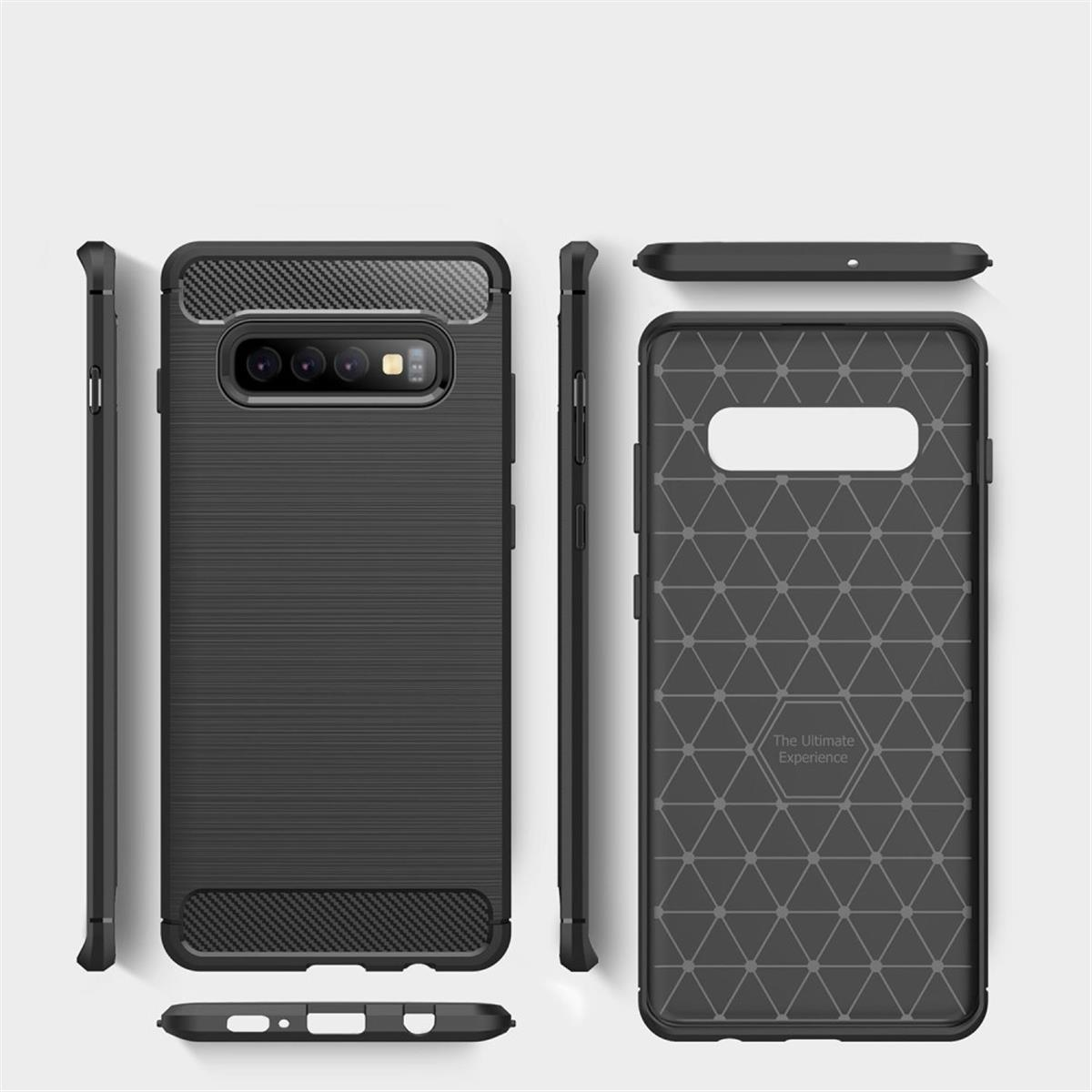 COVERKINGZ Handycase Look, Backcover, Carbon schwarz im Galaxy S10, Samsung