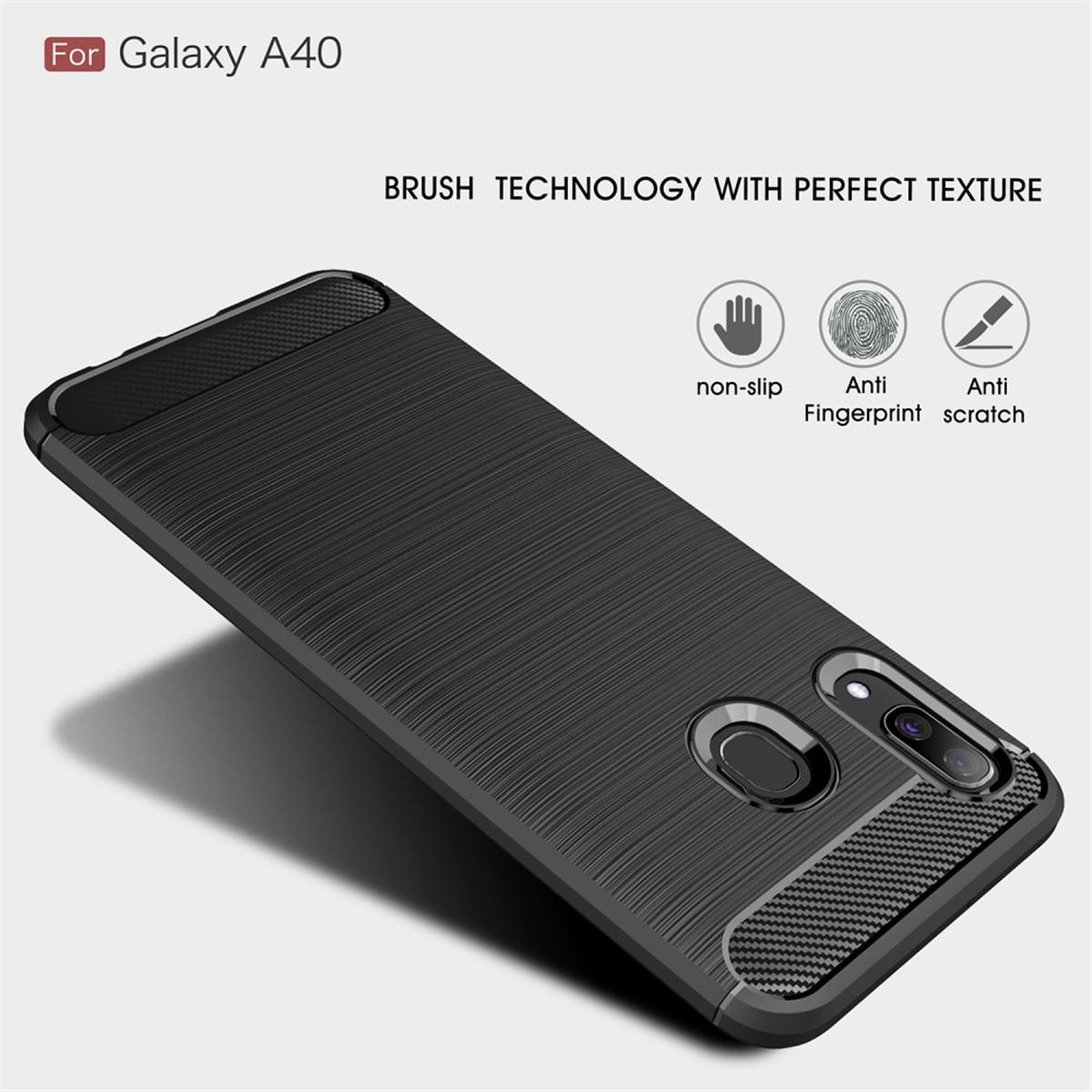 Look, im A40, schwarz COVERKINGZ Galaxy Handycase Carbon Samsung, Backcover,
