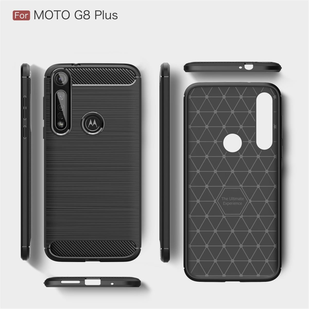 Backcover, Handycase Look, Moto Motorola, Carbon Schwarz Plus, G8 COVERKINGZ im
