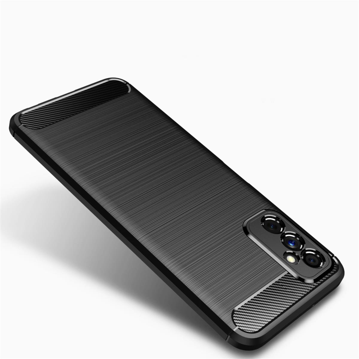 Backcover, schwarz Carbon COVERKINGZ Look, Samsung, M52 Galaxy im 5G, Handycase