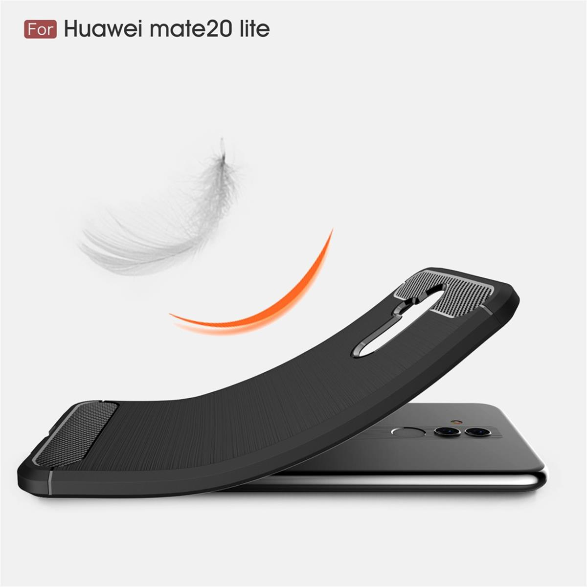 Lite, Carbon 20 Look, Handycase im schwarz Huawei, COVERKINGZ Mate Backcover,