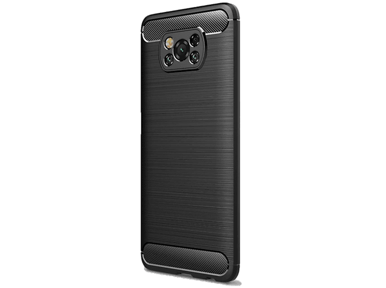 COVERKINGZ Handycase im Carbon Look, Poco Xiaomi, schwarz NFC, X3 Backcover